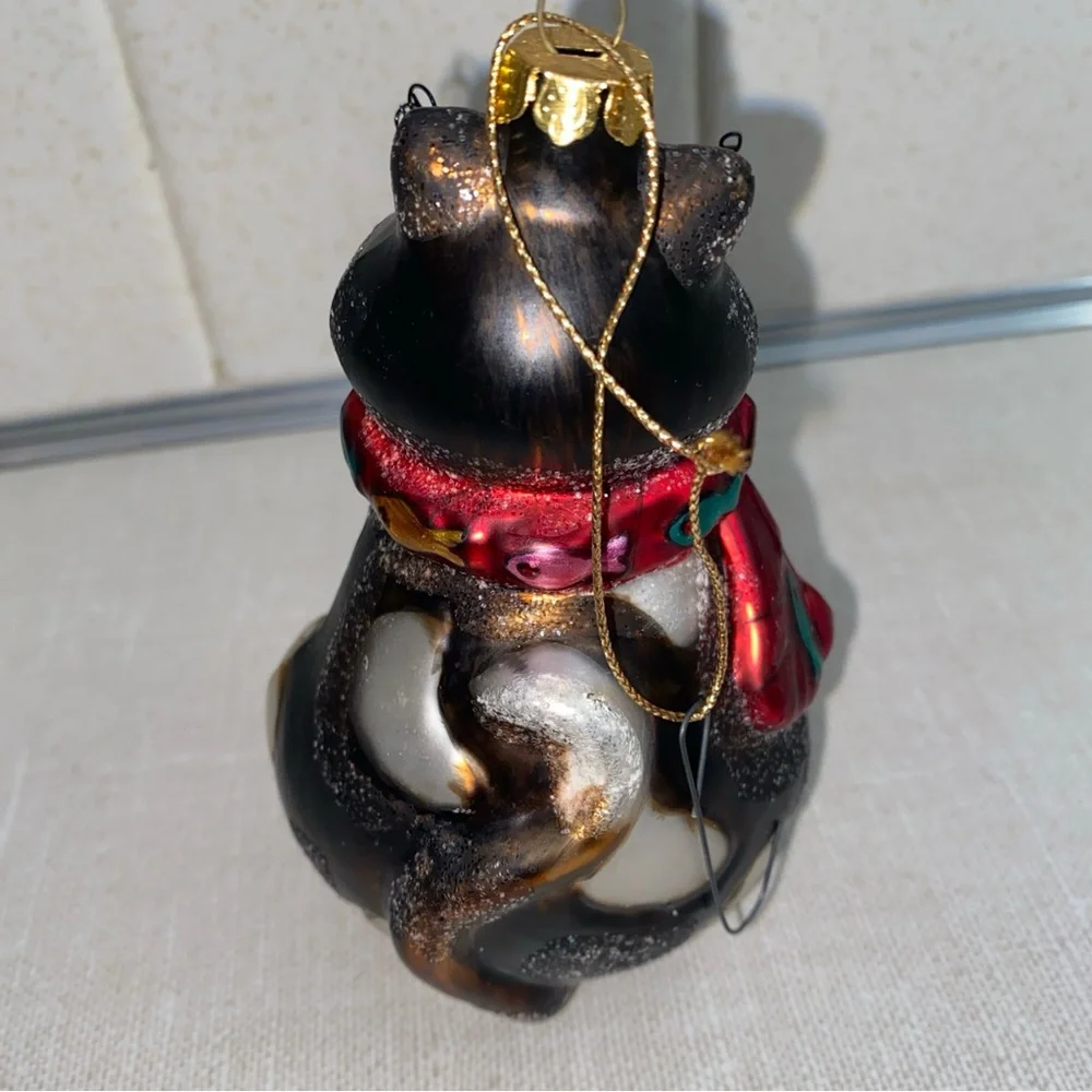Vintage Glass CAT‎ Christmas Tree Ornament